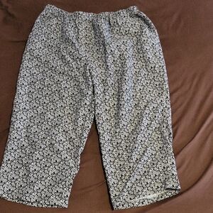 Black and White Floral Pants